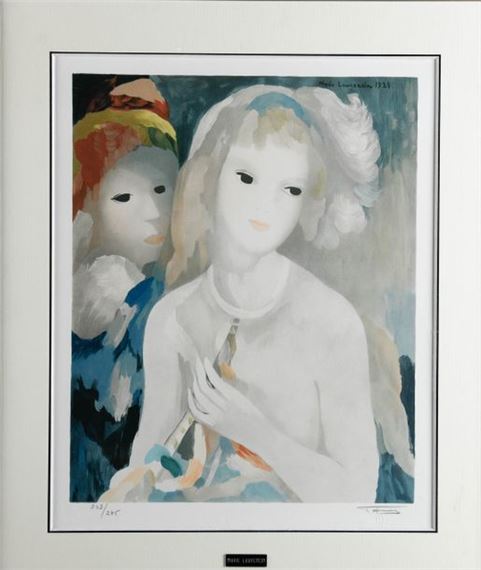 Marie Laurencin | Young girls with a page and a dog | MutualArt