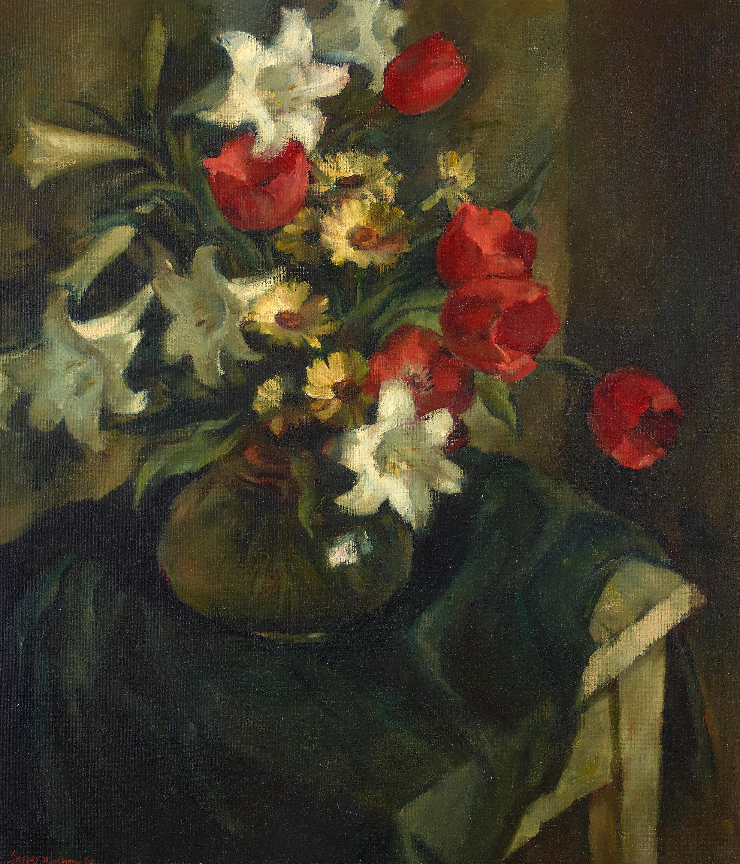 Artwork by Sueo Serisawa, Lilies on the Table, Made of oil on canvas