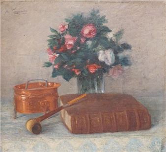 Still life with book - Maurice Vergeaud