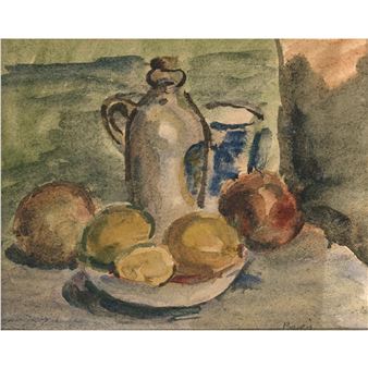 Still life with fruits and clay bottle - Rüdiger Berlit
