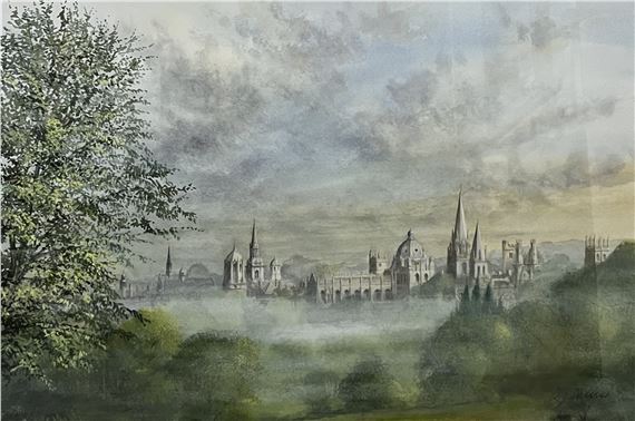 Ken Messer | Oxford mist shrouded skyline | MutualArt