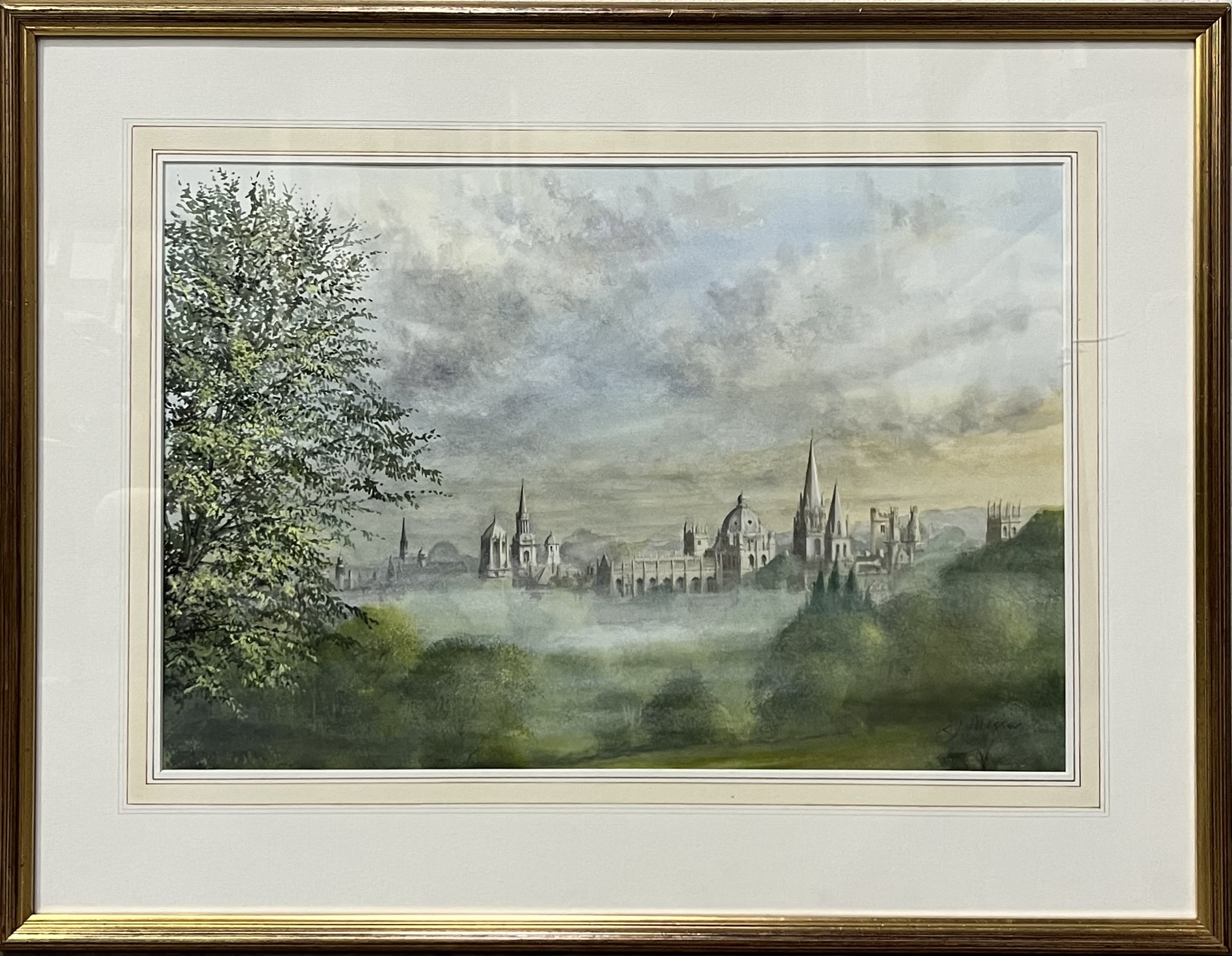Ken Messer | Oxford mist shrouded skyline | MutualArt