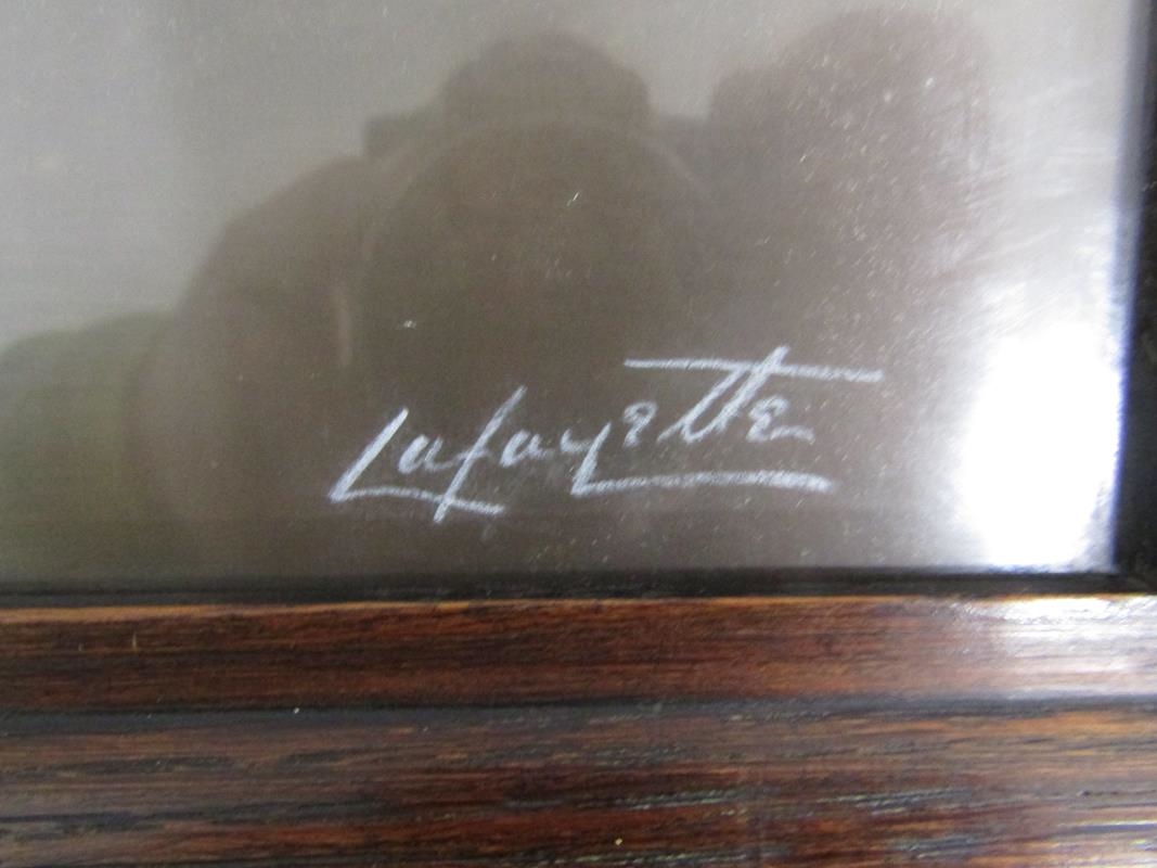 Artwork by Robert Smith, Lafayette photograph with plaque 'Presented to Ex-Provost Robert Smith J.P for his faithful services, Made of photograph with plaque