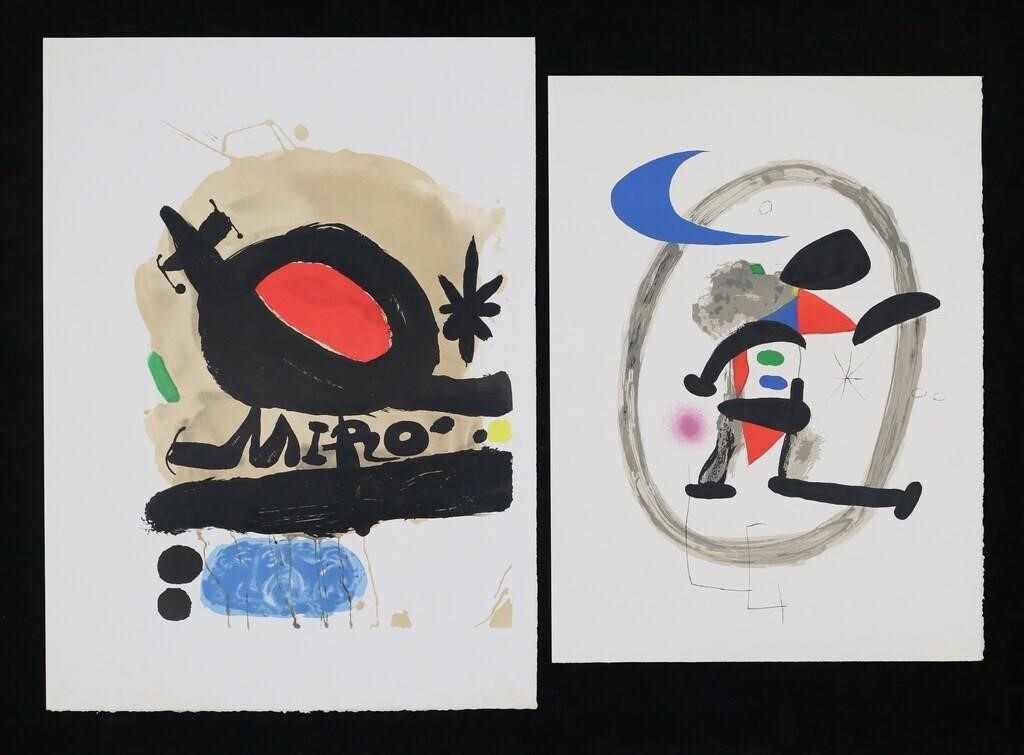 After Miro 2 Lithographs L'oiseau & Arlequin - Joan Miró