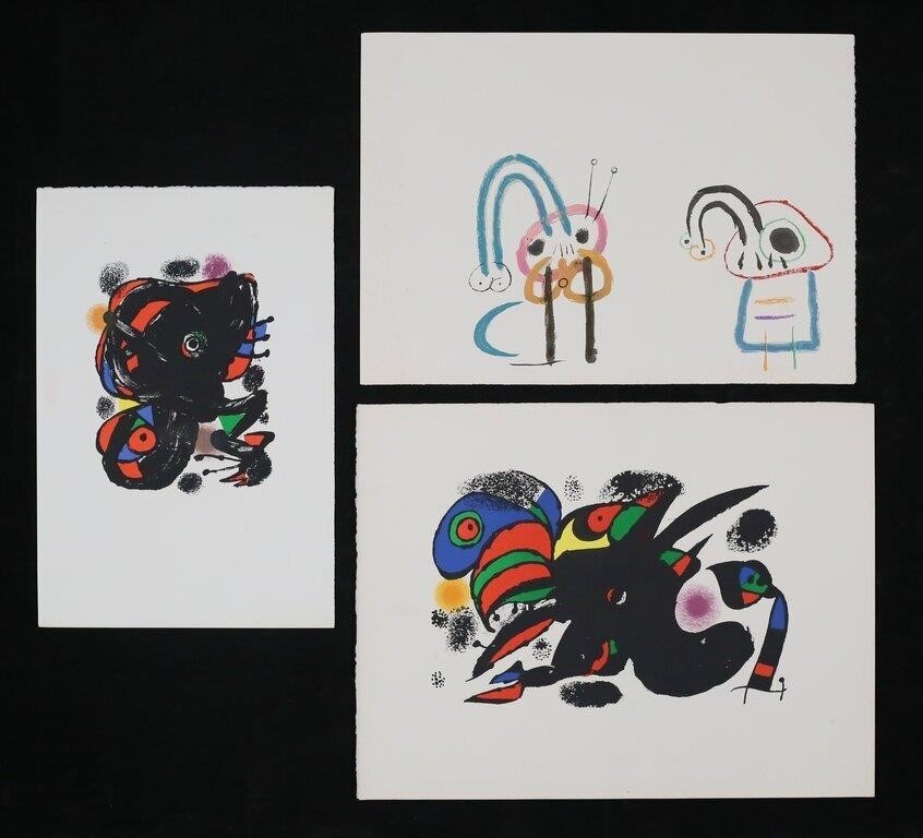 After Joan Miro 3 Lithographs - Joan Miró