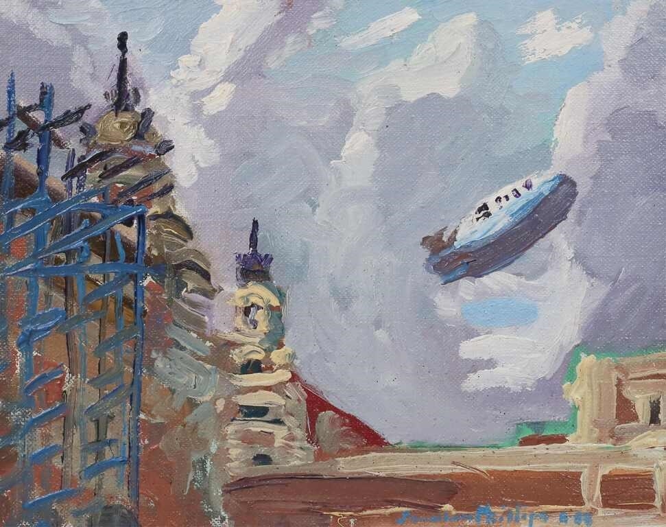Jonathan Phillips | Jonathan Phillips Oil on Canvas Blimp (1988 ...