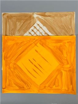 Geometric composition Mixed media on cut paper - Alejandro Puente