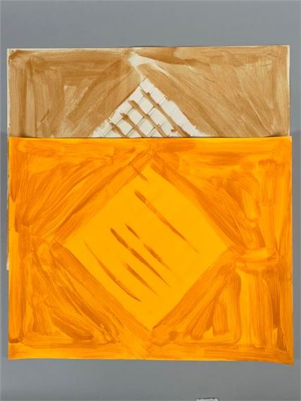 Geometric composition Mixed media on cut paper - Alejandro Puente