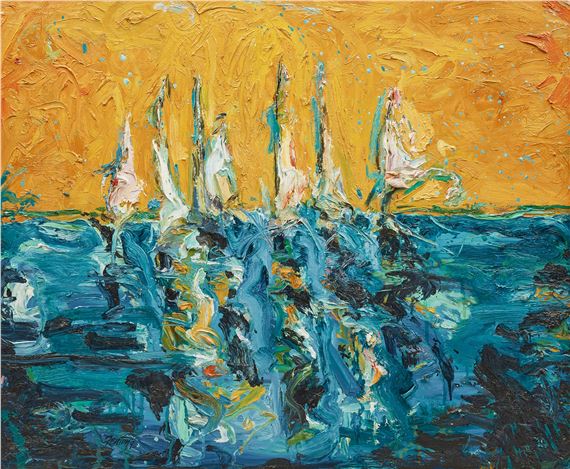 Abstract in Blue and Yellow by Telford Fenton, 1990