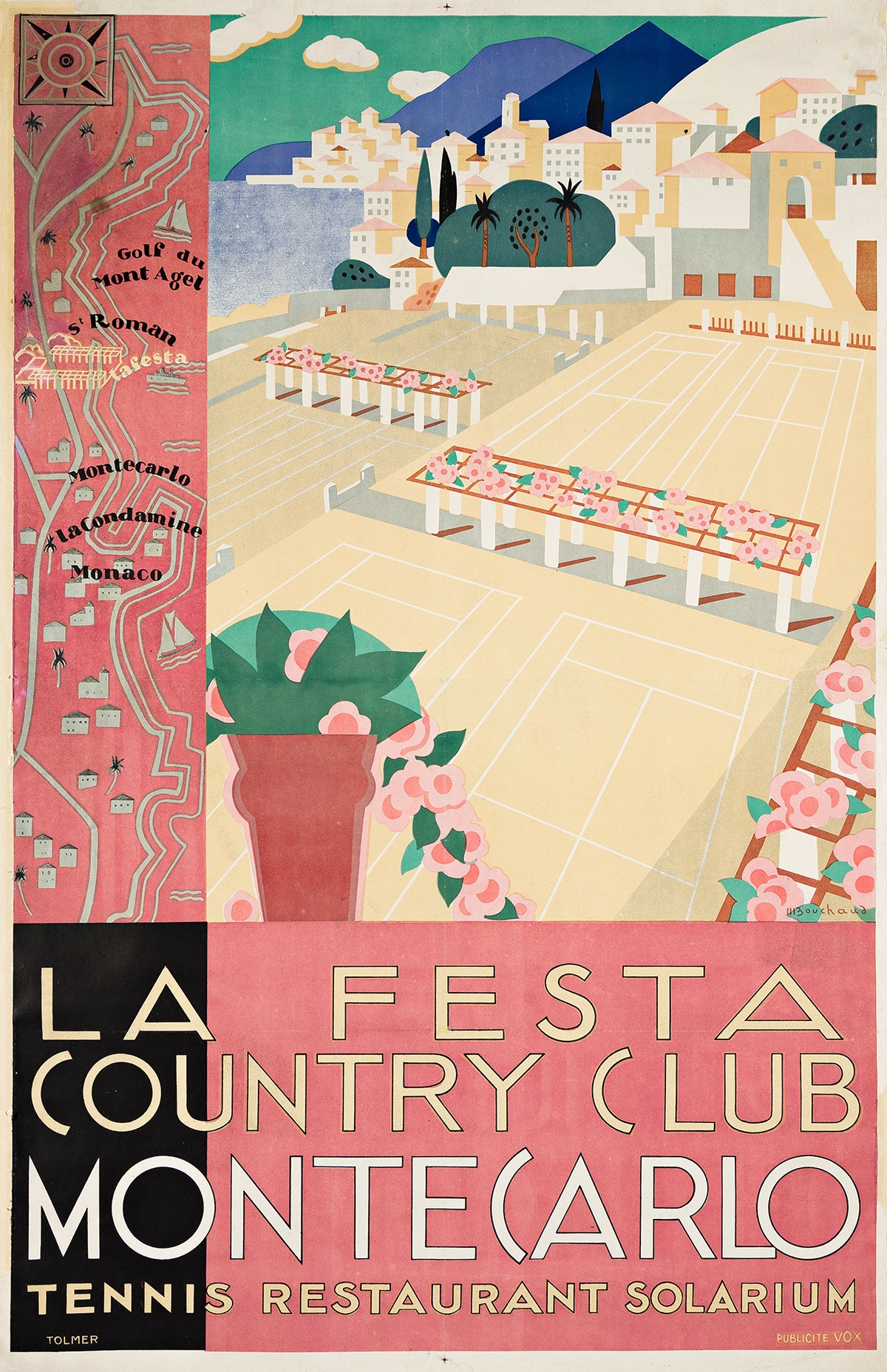 Artwork by Michel Bouchaud, LA FESTA COUNTRY CLUB MONTE CARLO. 1928, Made of poster