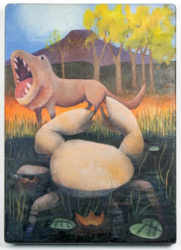 Artwork by John Goudie-lynch, The attack of the crab, Made of oil on panel