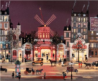 Michel Delacroix | Le Moulin Rouge sous la Pluie | MutualArt