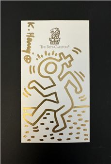 Keith Haring | Drawing in black marker ink on cardboard of The Ritz ...
