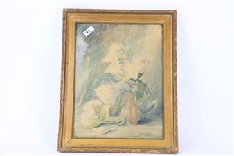 Aquarelle. Nature morte. Berieux A (1912... - Lot 79 - Alexandre Landre Nancy - A. Berieux