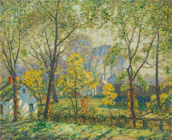 Houses in a Spring and Portrait of Mrs. Parrish
(double-sided painting by Will Howe Foote