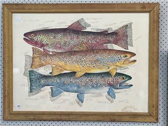 1993 Original Klatt Trout Art Eileen Klatt Rainbow Trout 1993