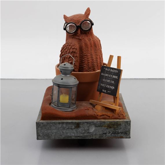 Paul Ibou | 'Wat baten kaars en bril als de uil niet zienen wil',  2001 | MutualArt