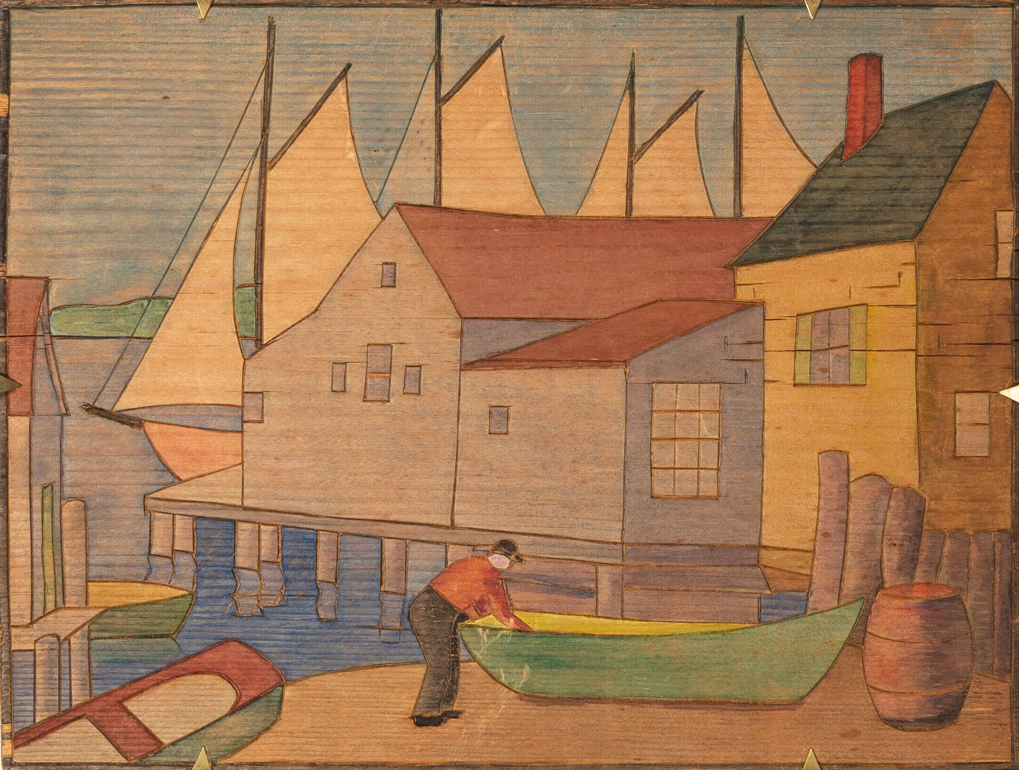 Artwork by Ora Inge Maxim, Ora Inge Maxim (1895-1982, Made of color woodcut