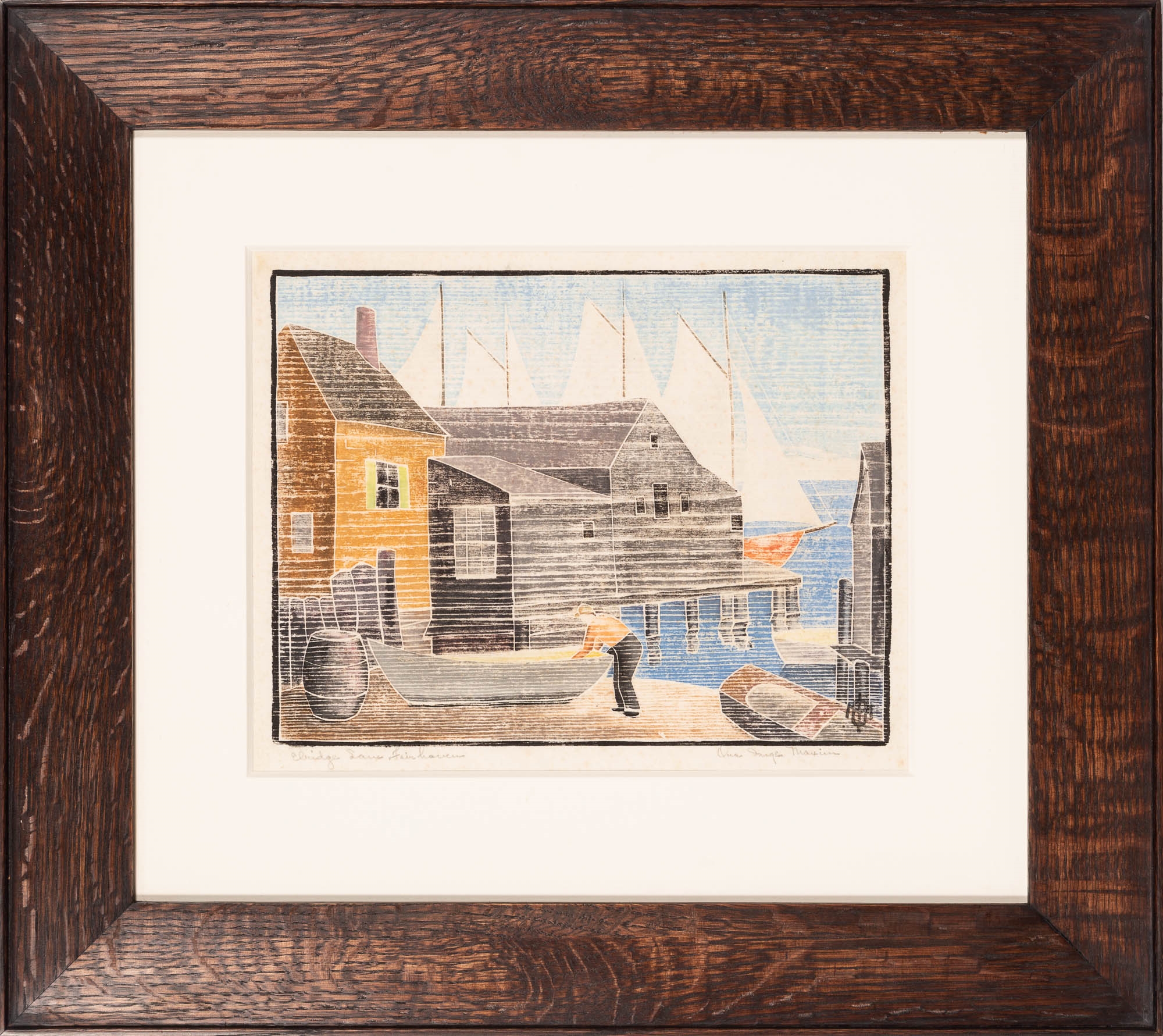 Artwork by Ora Inge Maxim, Ora Inge Maxim (1895-1982, Made of color woodcut