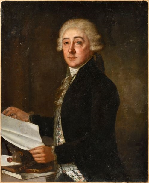 Presumed portrait of Antoine Barnave, Dauphiné deputy to the Assemblée Nationale in 1789 and elected president on October 24, 1790. - French School, 19th Century