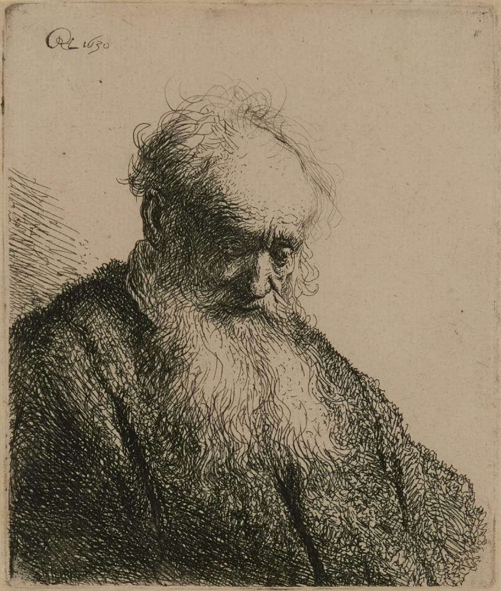 Rembrandt van Rijn | Bust of an Old Man with Flowing Beard | MutualArt