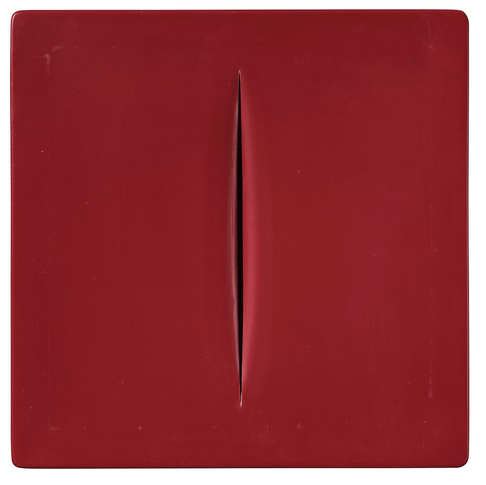 'Concetto spaziale (Red)' - Lucio Fontana