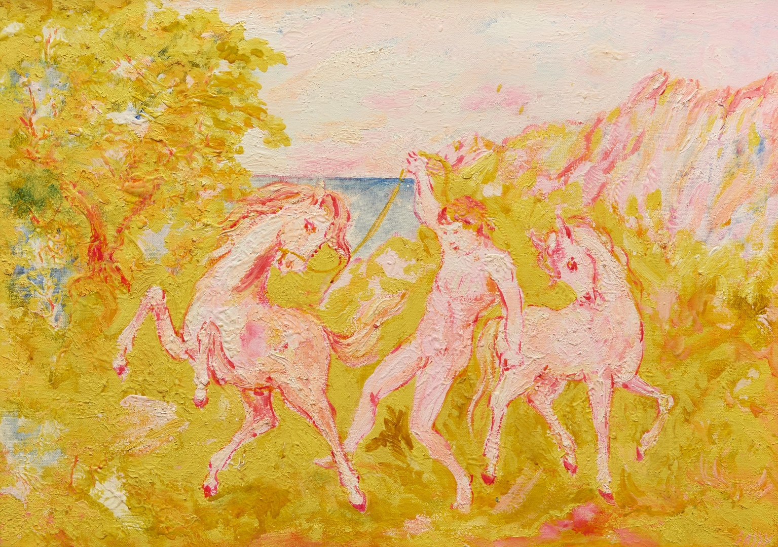 Aligi Sassu | The pink foals (1988) | MutualArt