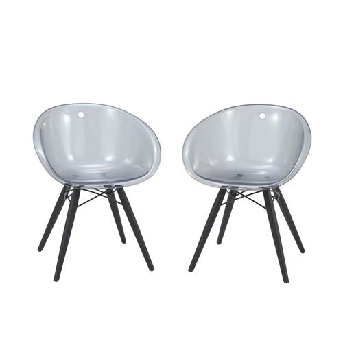 Artwork by Marco Pocci, CLAUDIO DONDOLI AND MARCO POCCI FOUR GLISS, Made of Polycarbonate shell and solid clack stained ash wood legs