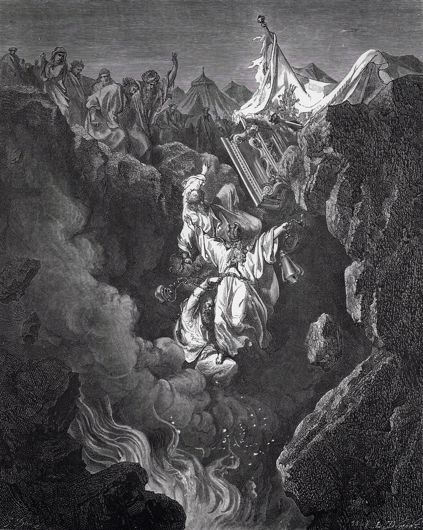 Gustave Doré | The Death of Korah, Dathan, and Abiram (from Dore's ...