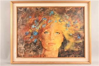 Visage d’une jeune fille aux yeus bleus - Guy Mytych