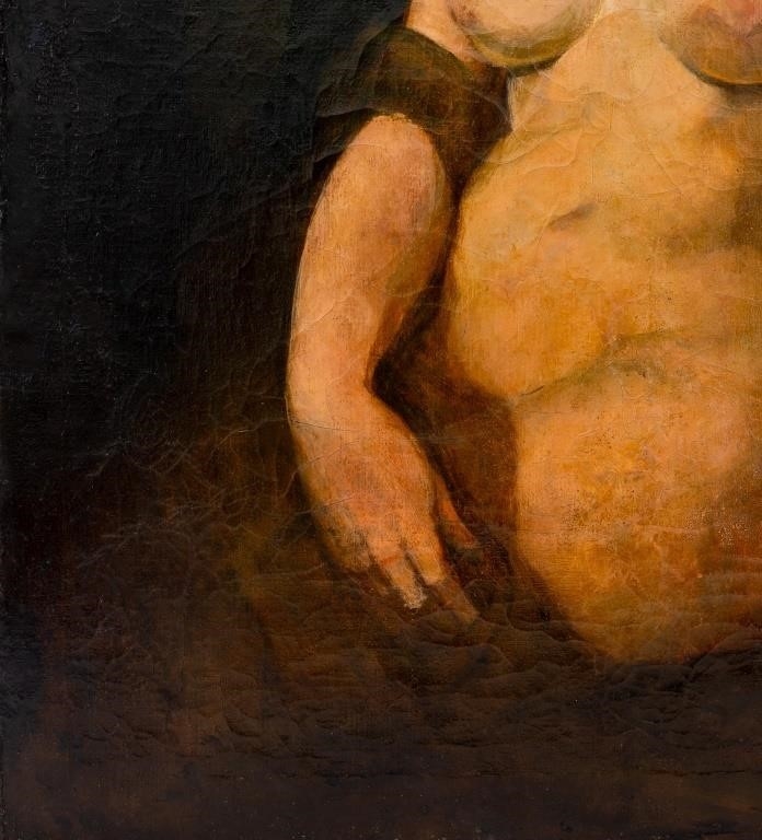 Artwork by Paul Raphael Meltsner, Paul R. Meltsner Seated Nude Woman Oil on Canvas, Made of Oil on Canvas