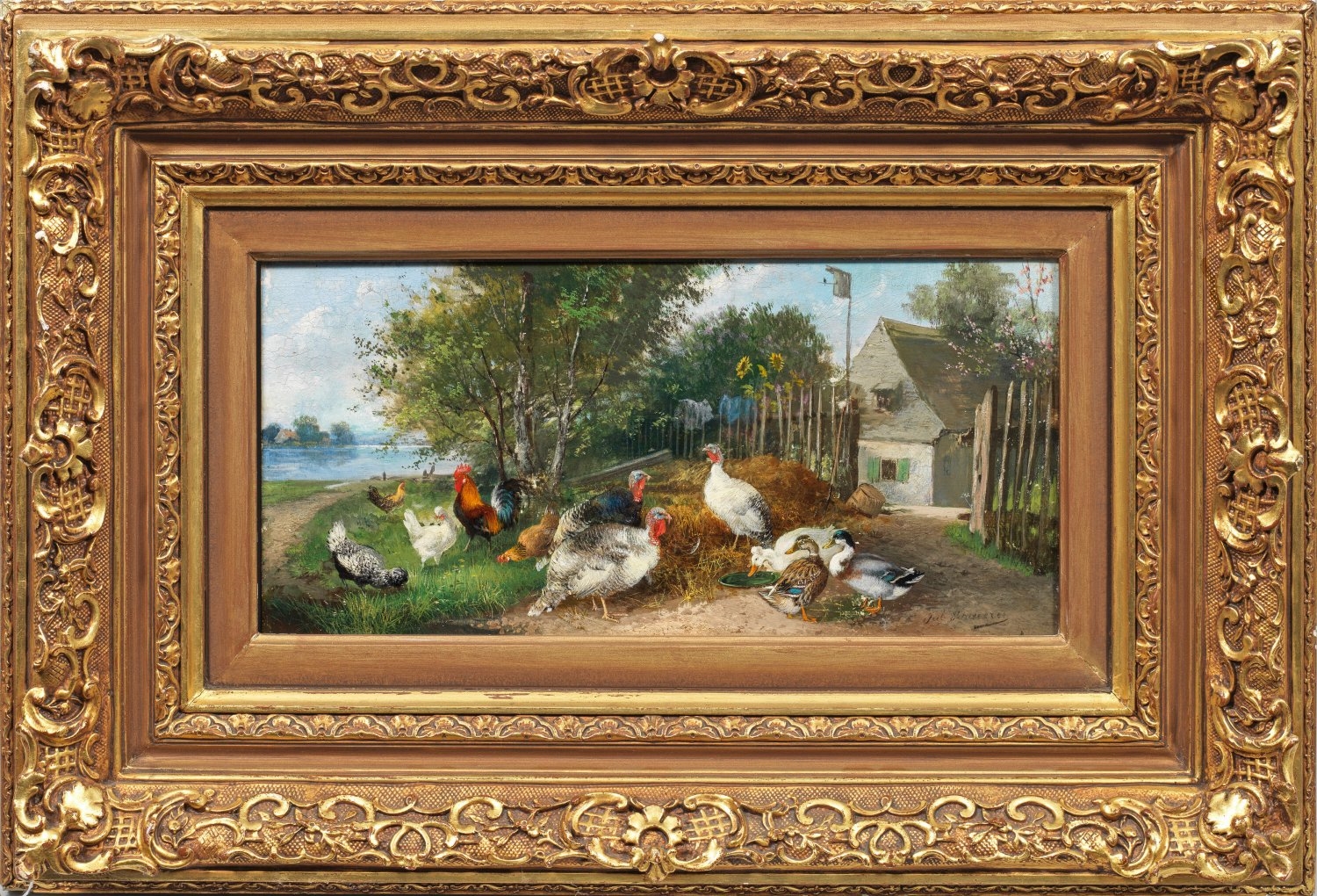 Julius Scheuerer | Ländliche Idylle mit Enten (1859) | MutualArt
