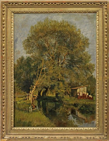 Durch seinen Lehrer Adolf Lier und hiermit auch durch die Schule von Barbizon beeinflusstes - Gustav von Bechtolsheim