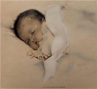 BESSIE PEASE GUTMANN TWO SLEEPY HEADS置物 BESSIE PEASE GUTMANN TWO