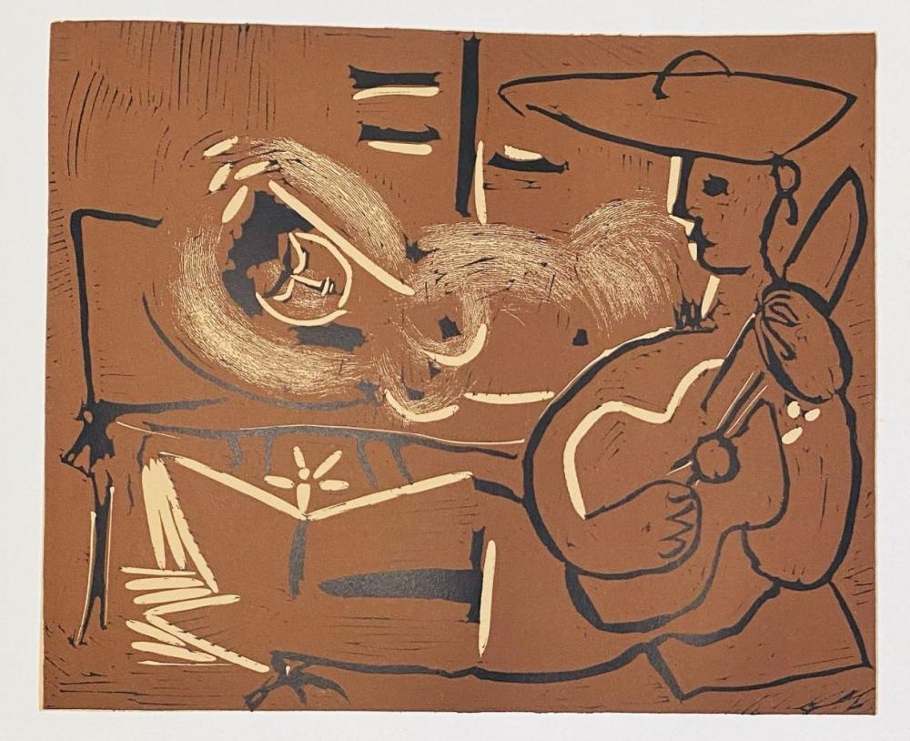 Femme couchée et guitariste - Pablo Picasso