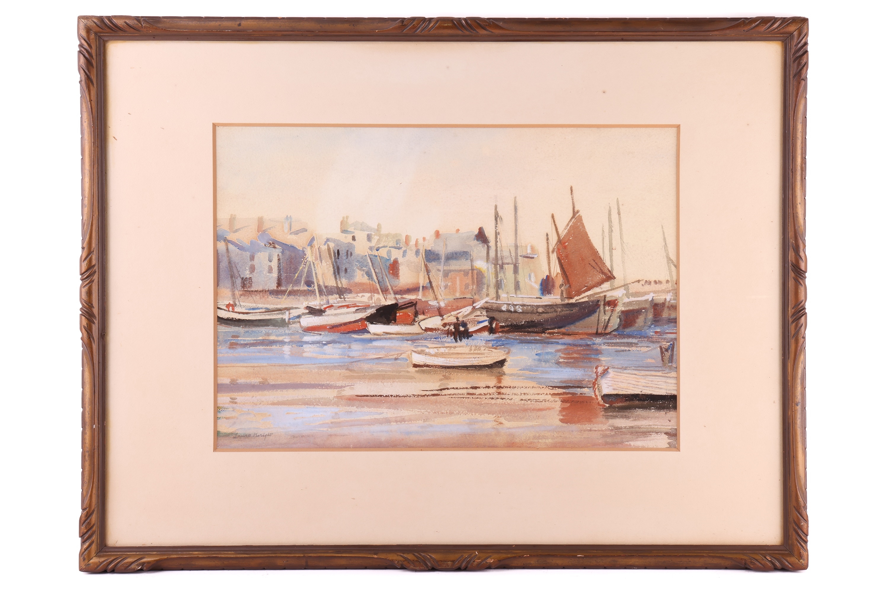 No. 1 Fishing Boats' - a harbour scene - Dame Laura Knight