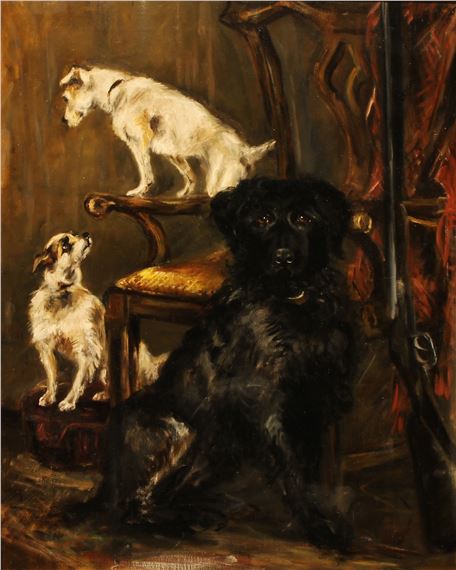 Arthur Wardle | Gun Dog and Terriers in an Interior, | MutualArt