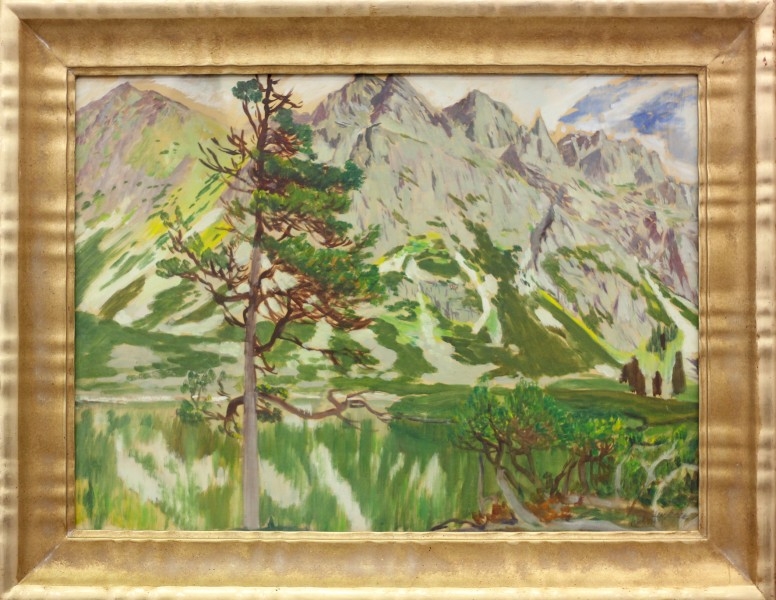 Artwork by Antonín Hudeček, Alpy, Made of oil on cardboard