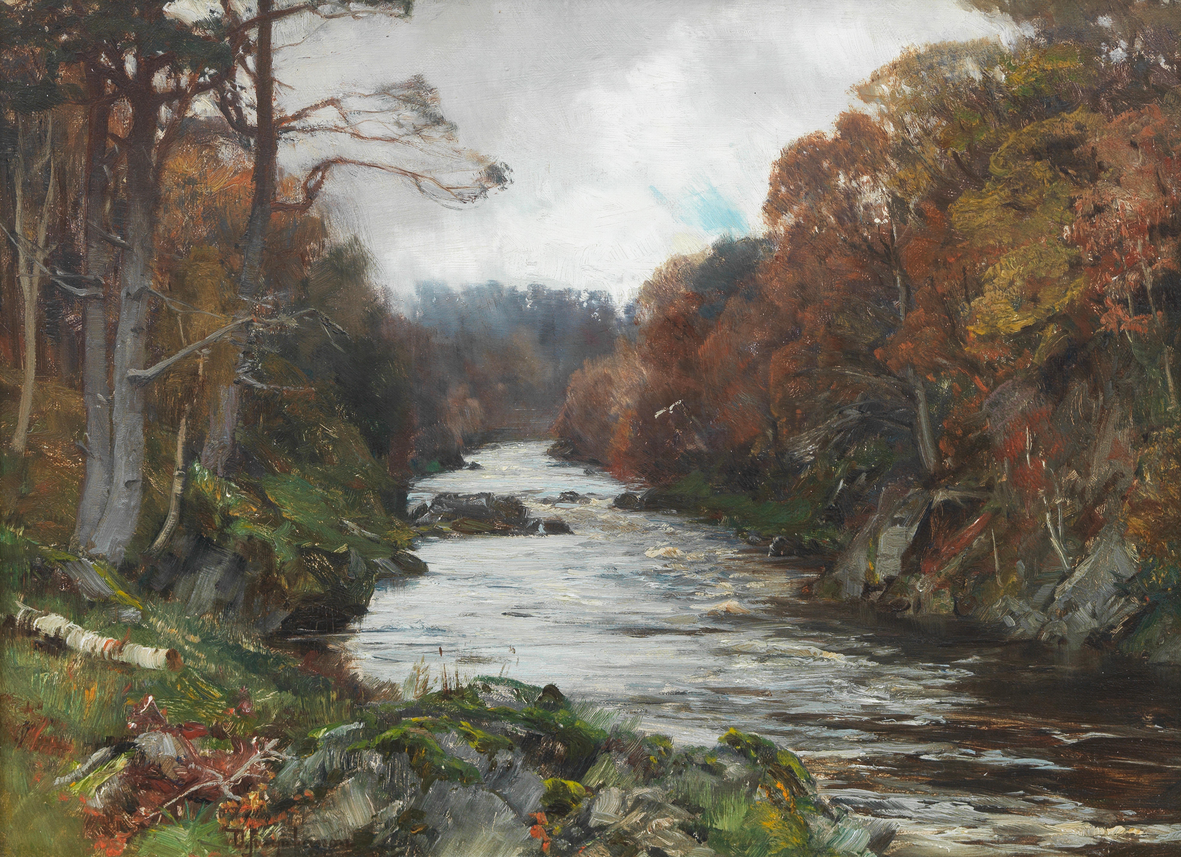 Artwork by David Farquharson, The Findhorn, Made of oil on canvas