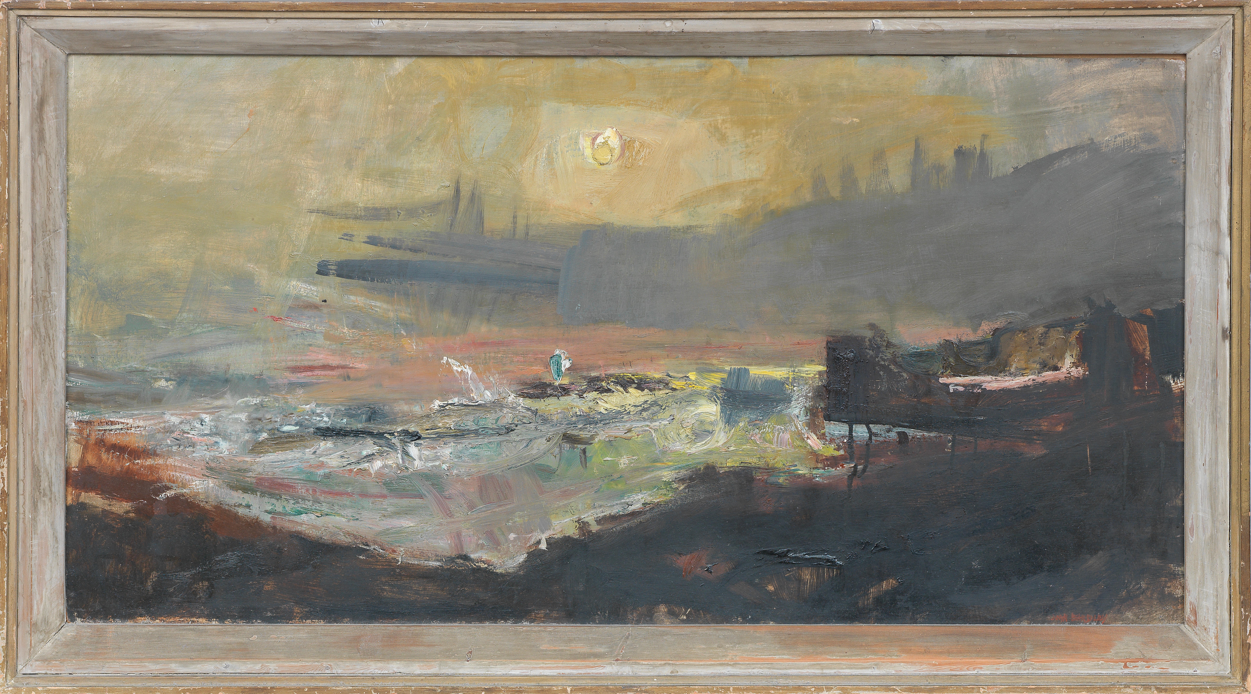 Artwork by Joan Kathleen Hardy Eardley, Sun on the Sea, Made of oil on board