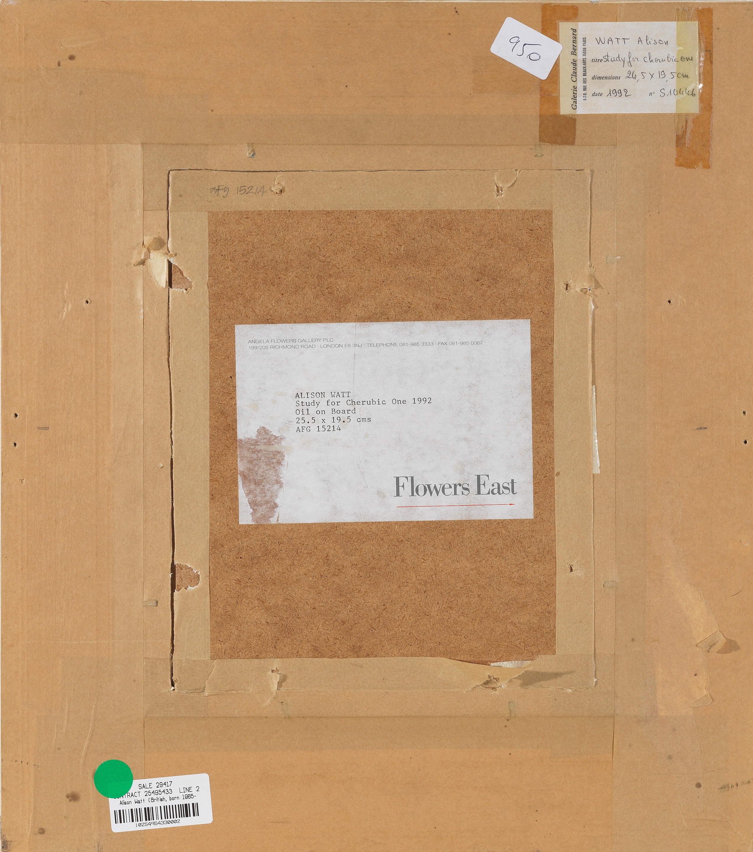 Artwork by Alison Watt, Study for 'Cherubic One', Made of oil on canvas board