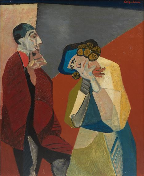 Two figures by Robert Colquhoun, painted circa 1948