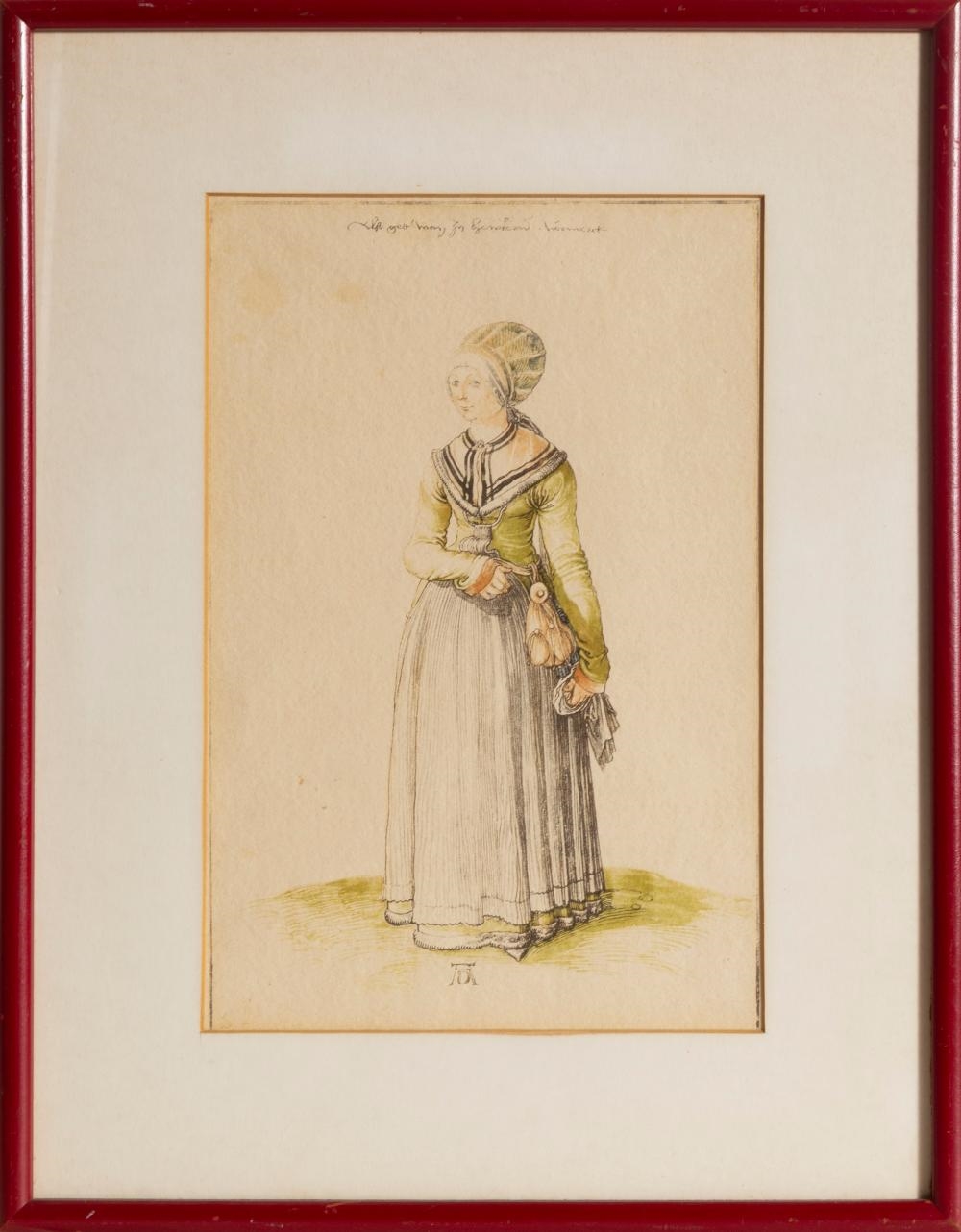 NUREMBERG WOMAN IN A HOUSE DRESS - Albrecht Dürer