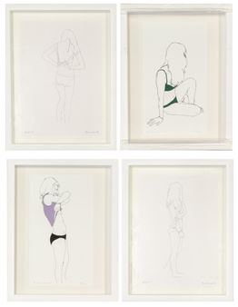 Four signed Natasha Law prints of female form - Natasha Law