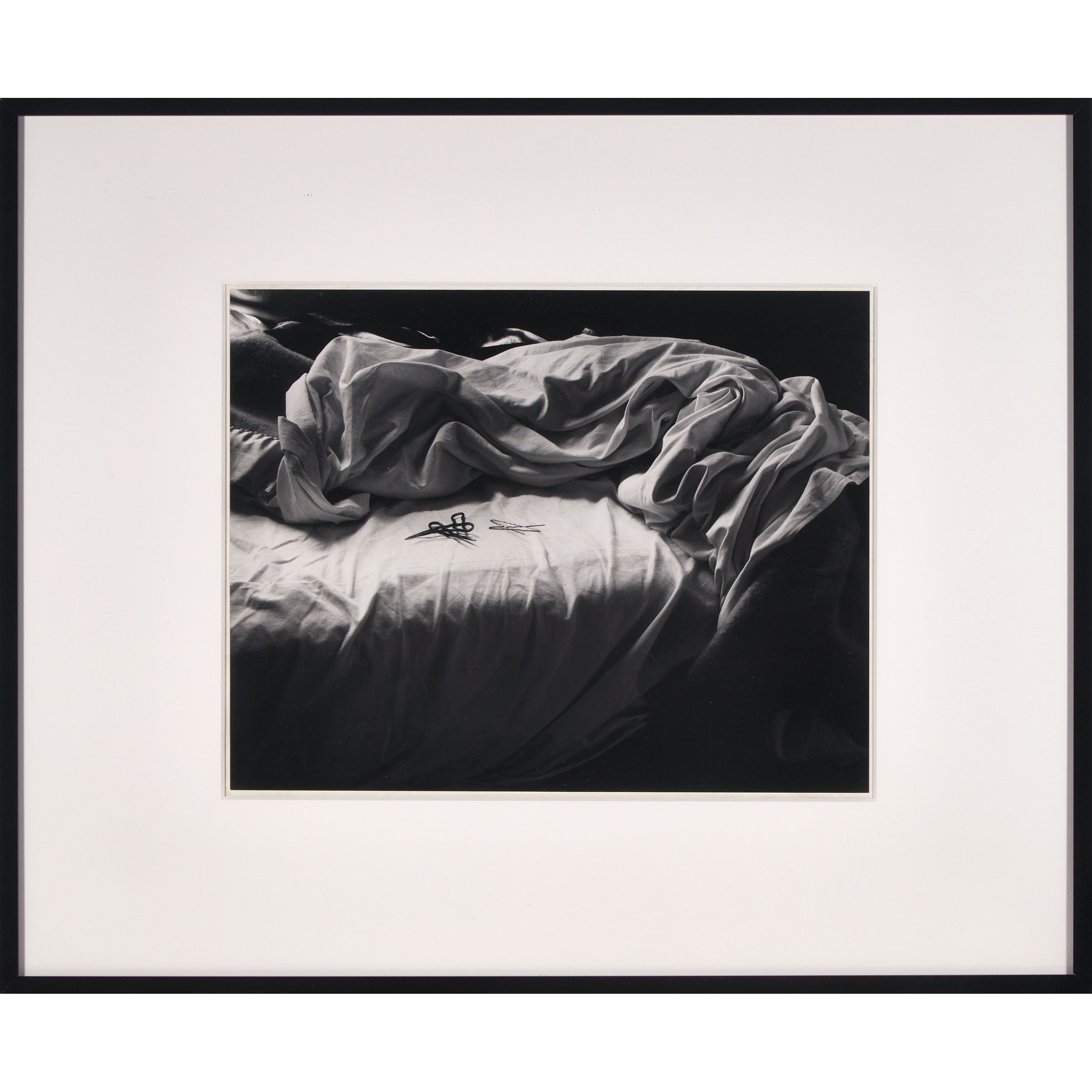 Artwork by Imogen Cunningham, THE UNMADE BED, 1957, Made of gelatin silver print on archival board