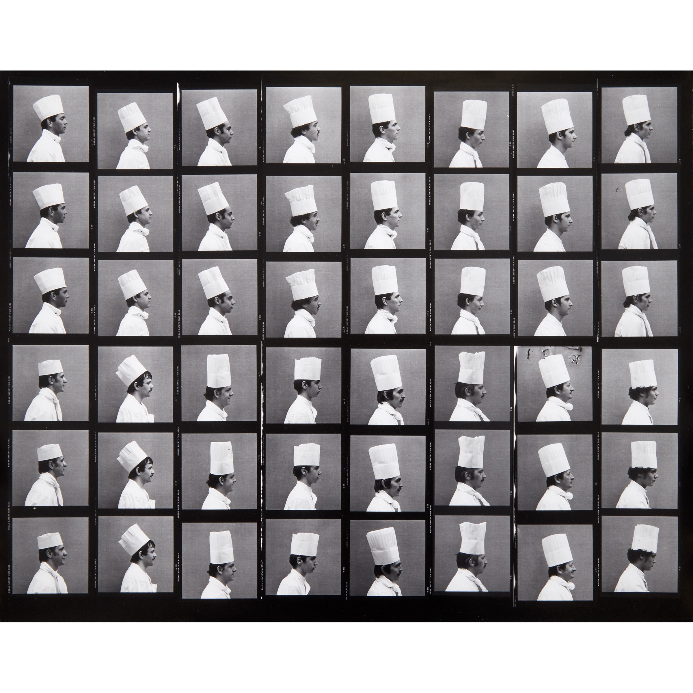 Artwork by Arnaud Maggs, LEDOYEN SERIES, 48 PROFILE VIEWS, 1979, Made of silver gelatin print
