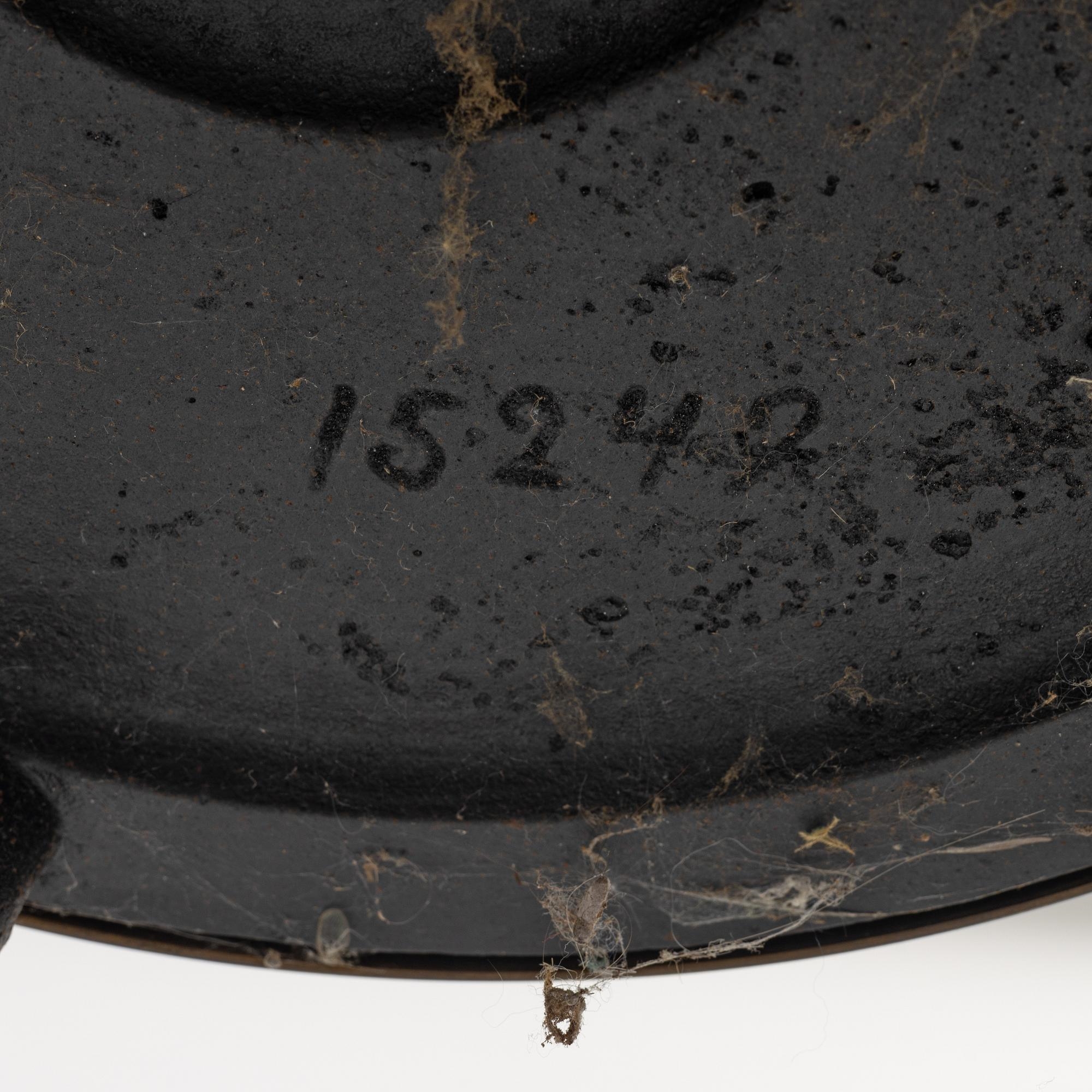 Artwork by Harald Notini, a model 15370 floor lamp, Arvid Böhlmarks Lampfabrik, 1940's, Made of glass, wood and leather