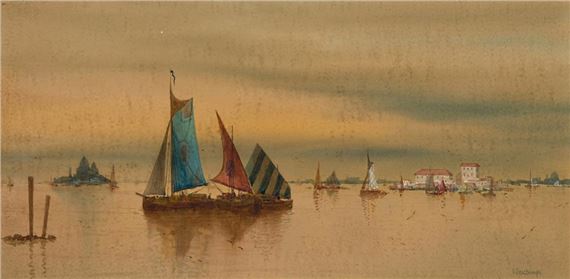 Venetian Lagoon at Twilight - V. Deschamps