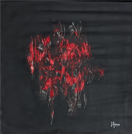 Untitled (Composition in Black and Red) by Juan Carlos Areoso