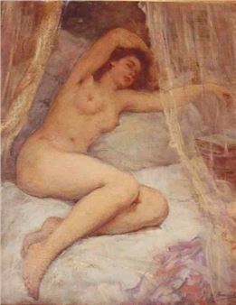 Reclining nude Oil... - Lot - Cesare Bacelli